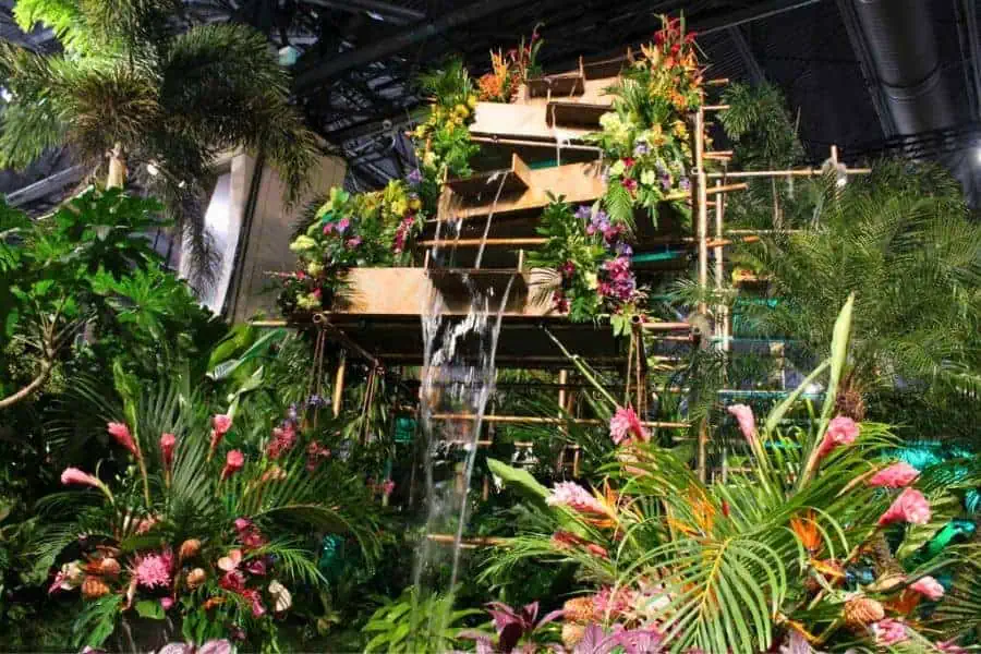 philadelphia flower show waterfall