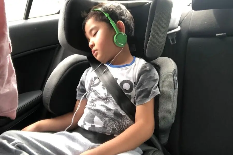 Sleeping kids road trip