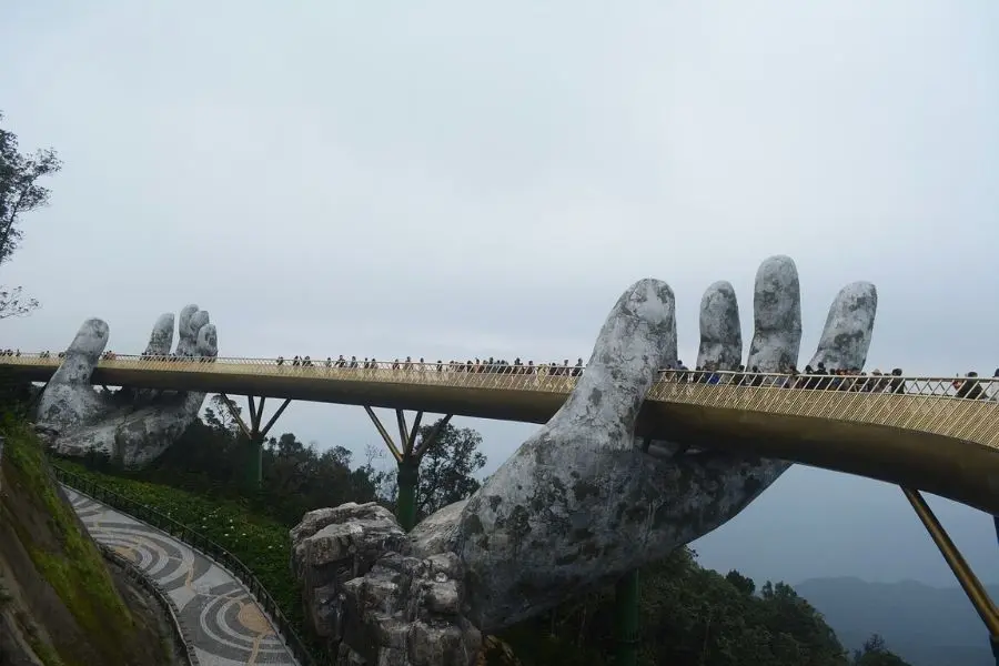 Golden Hand bridge Da Nang Vietnam