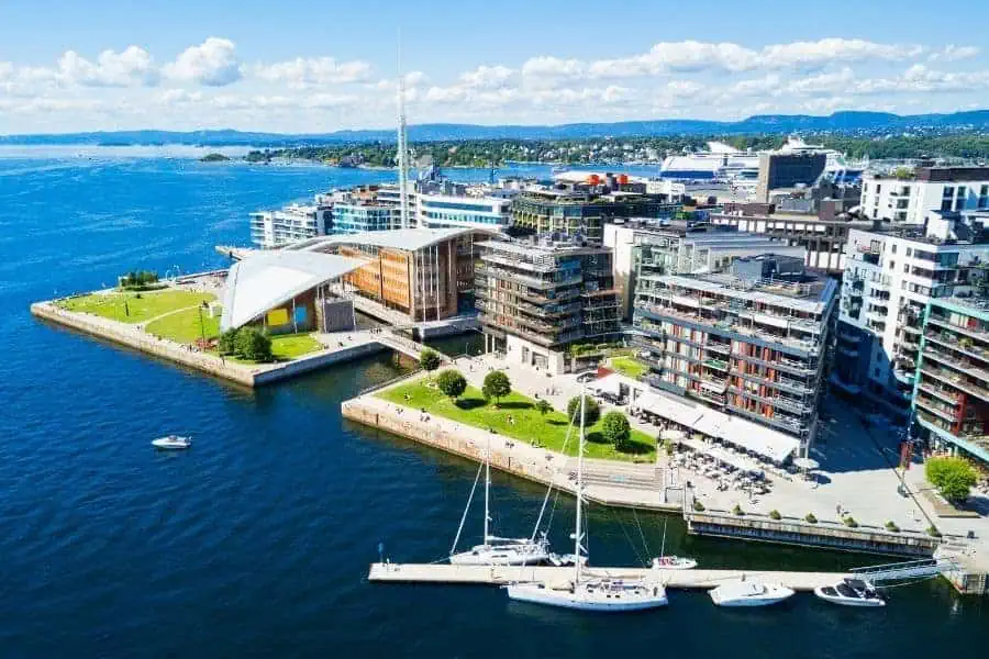 aker brygge aerial view