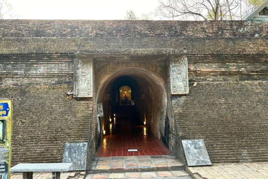 ancient tunnel at wat umong suan buddha dhamma in chiang mai
