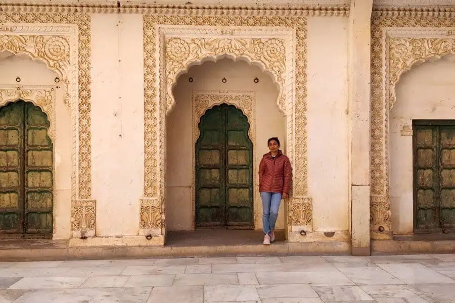beautiful doors and carvings at mehrangarh fort in jodhpur