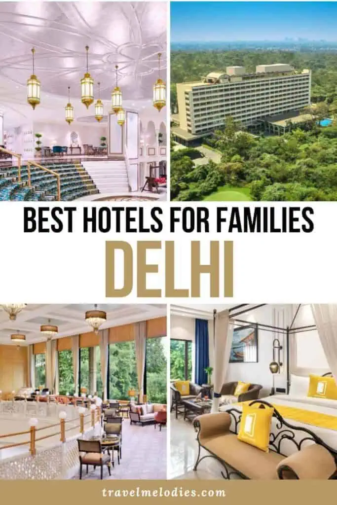 best places to stay in delhi with family pinterest graphic
