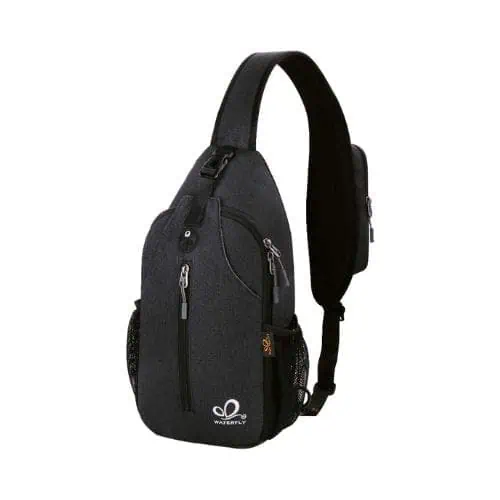 black waterfly crossbody sling backpack