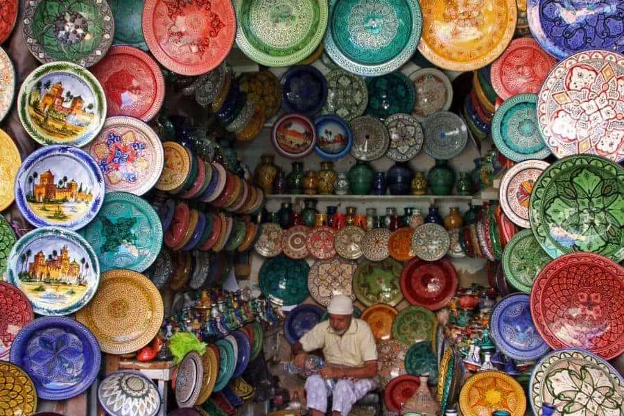 colorful ceramics morocoo traditional arts crafts cultural