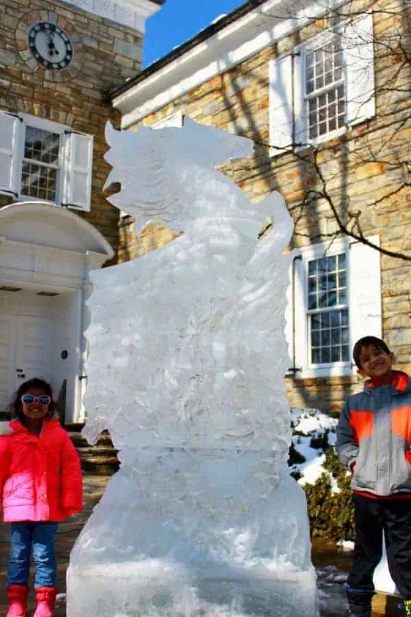 fire ice festival lititz pennsylvania usa horse ice sculpture