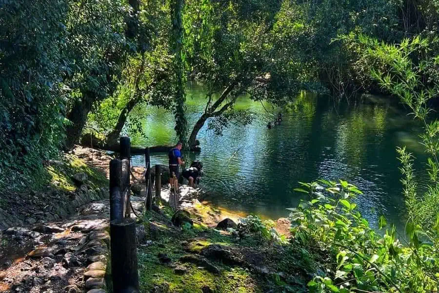 first river crossing actun tunichil muknal cave atm belize