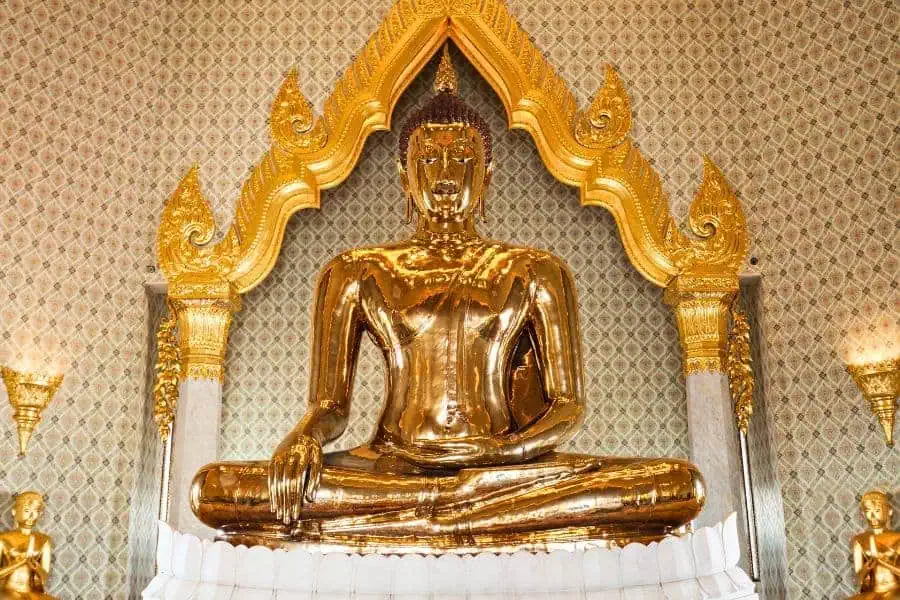golden buddha at wat traimit temple in chinatown in bangkok