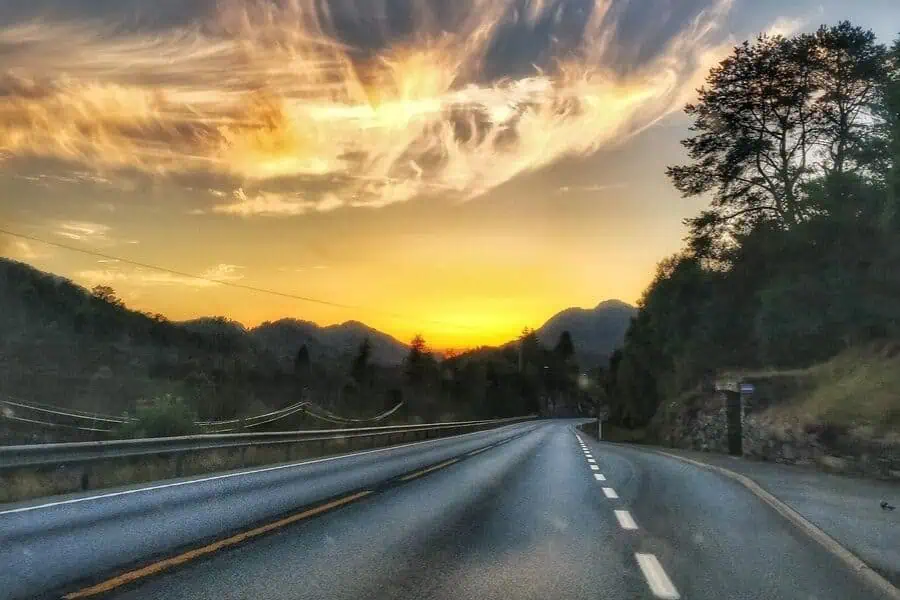 golden midnight sun in bergen norway