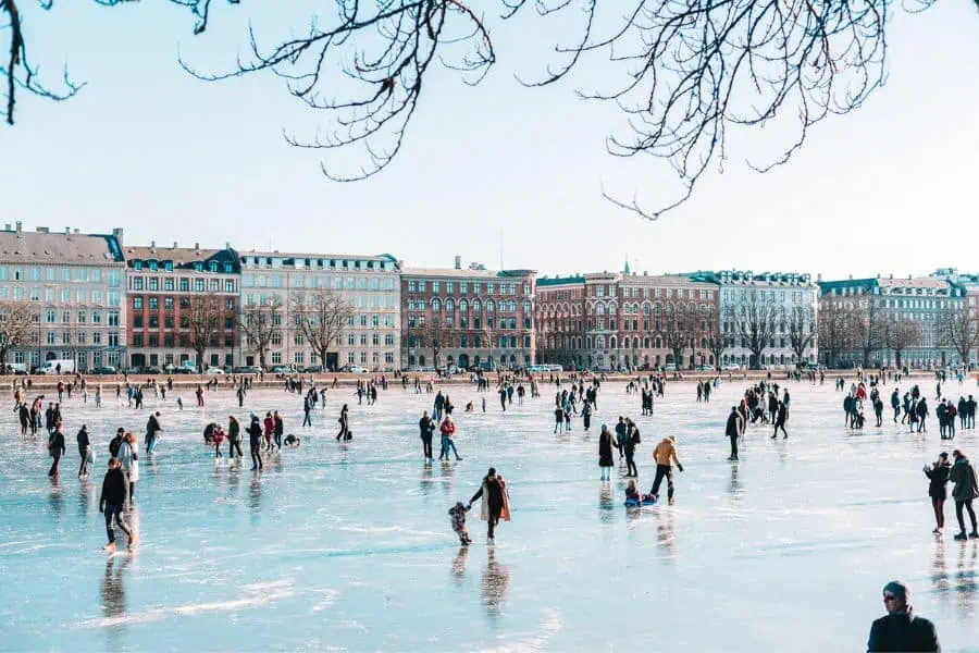 ice skating copenhagen in february in europe