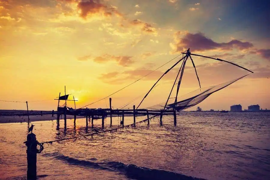 itinerary kerala kochi chinese fishing nets sunset