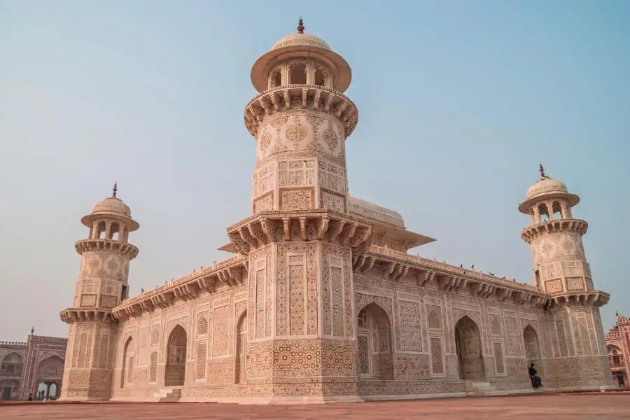 itmad ud daulah tomb in agra with detailed marble inlay work