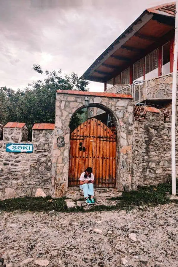 just outside kish albanian church of saint elishe sheki azerbaijan