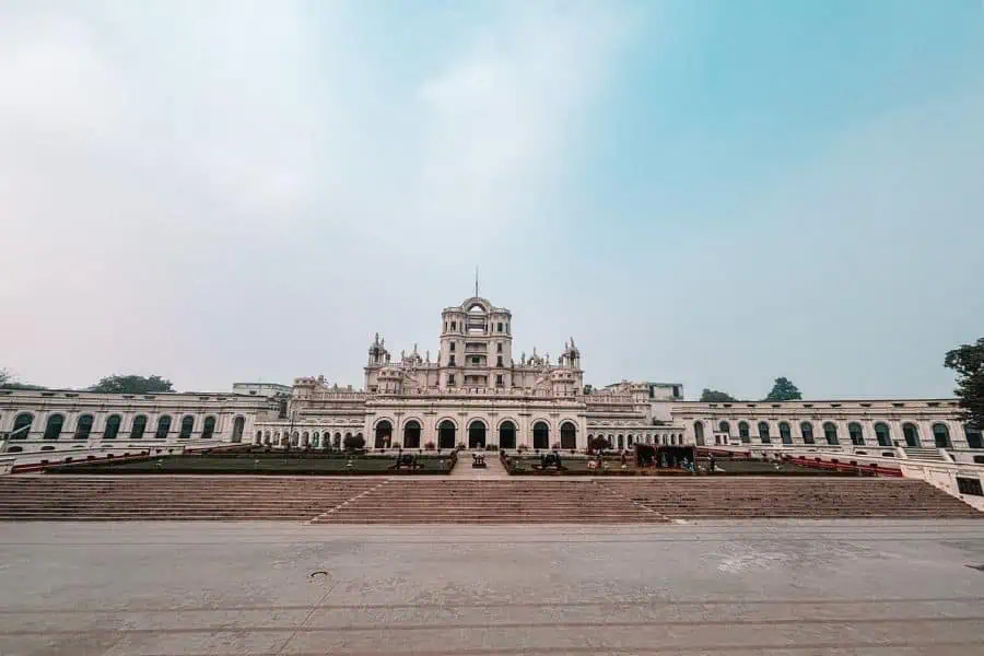 la martiniere college lucknow seen from the front with grand steps and symmetrical facade