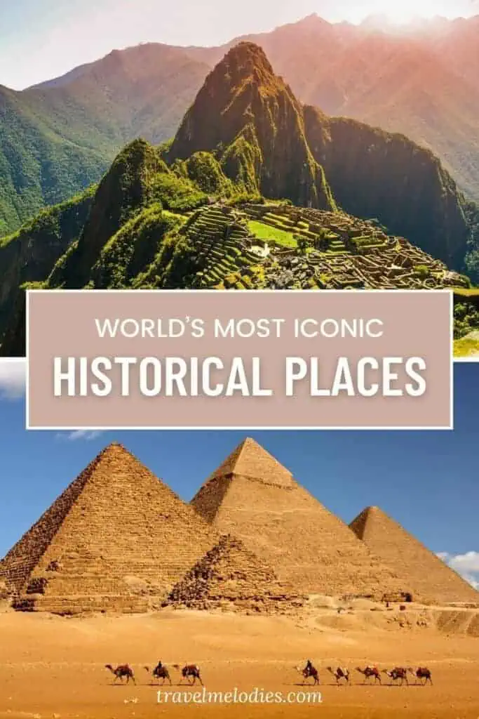 landmarks historical sites in the world pinterest graphic