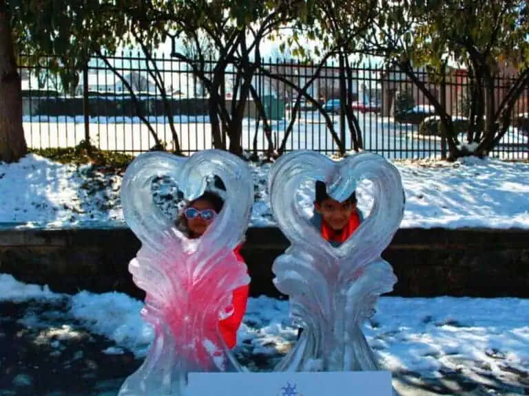 lititz fire and ice festival pa usa heart ice sculpture