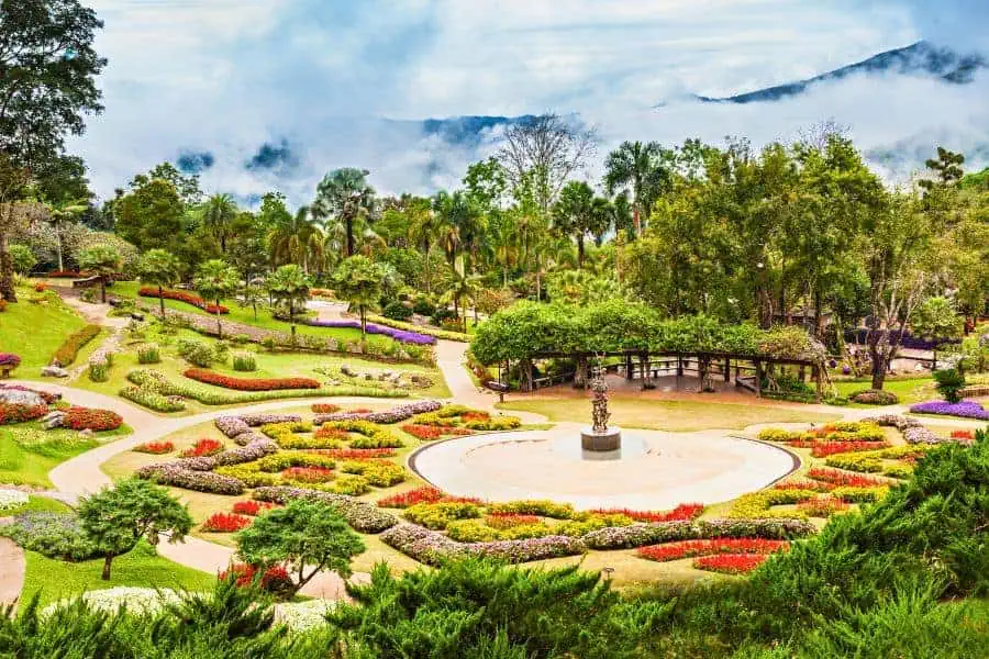 beautifully landscaped gardens at mae fah luang garden in doi tung chiang rai