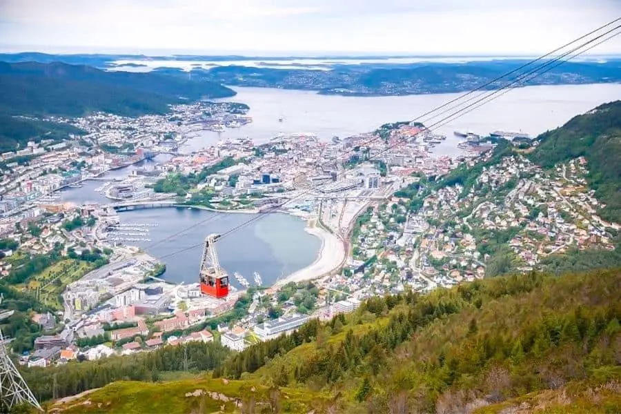 Mt. Ulriken cable car bergen norway