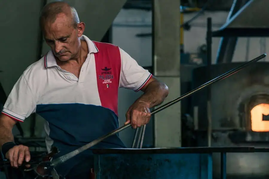 traditional murano glass blowing italy 