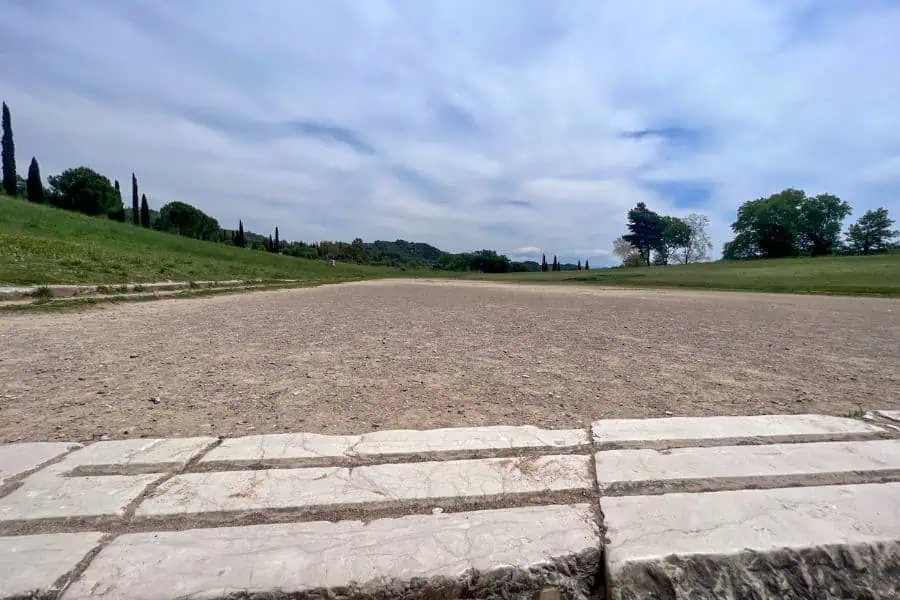 original start line ancient olympic stadium olympia greece