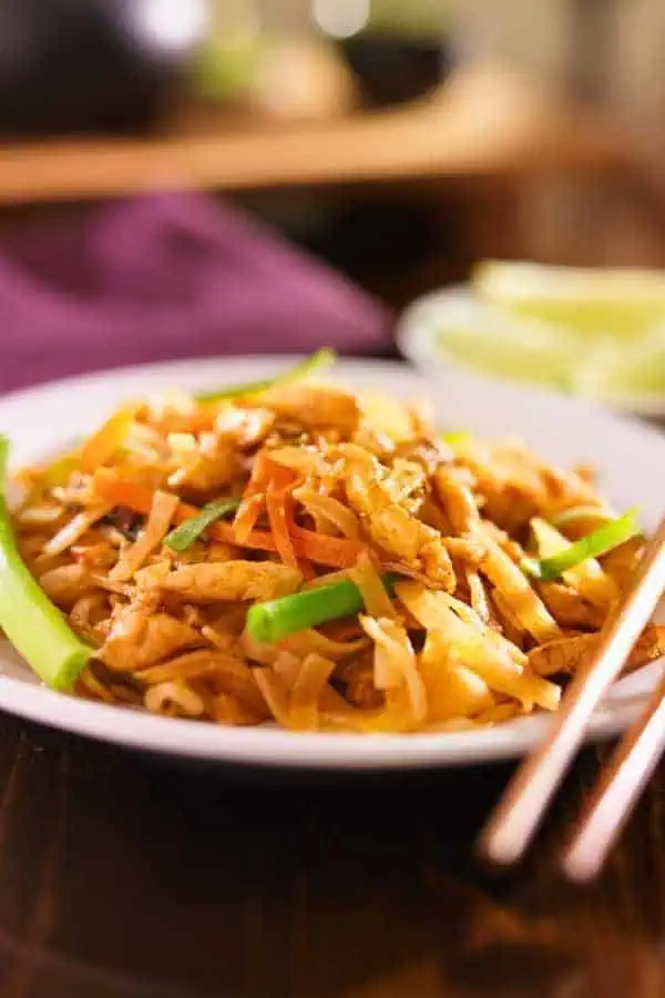 a plate of pad thai