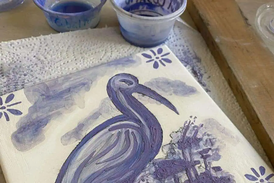 painting traditional azulejo tile portugal arts crafts cultural