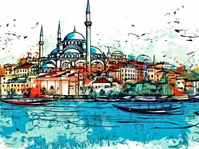 the beauty of istanbul in a sketch doodle