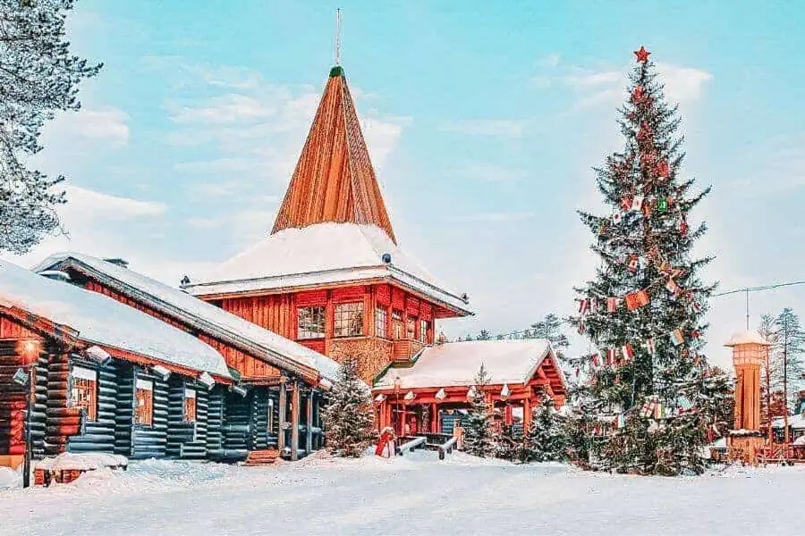 rovaniemi in winter santa claus village christmas