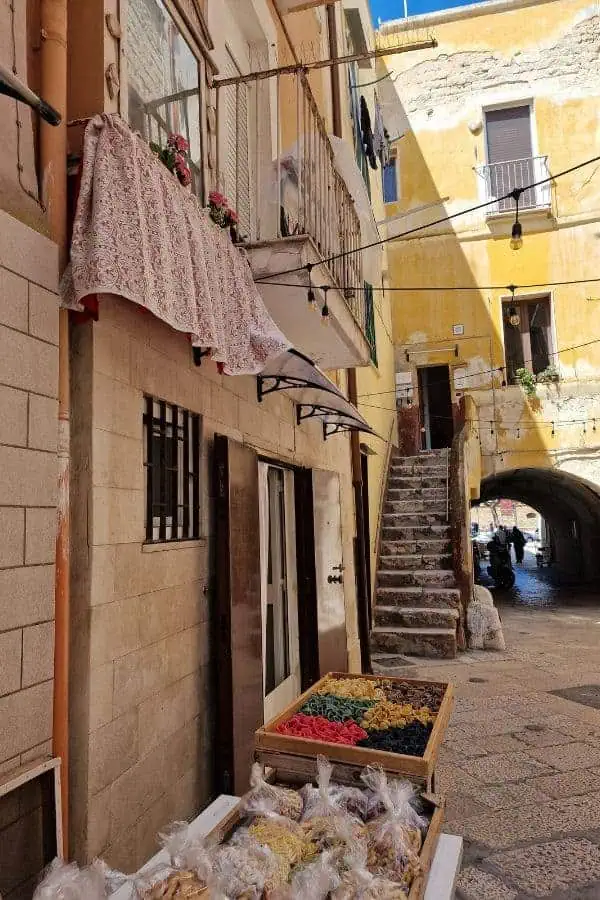 streets colorful pasta bari puglia italy