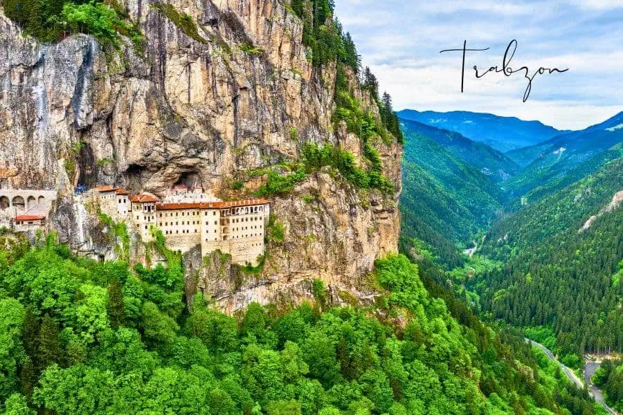 the dramatic cliffside sumela monastery, nestled among lush green mountains in trabzon, turkey