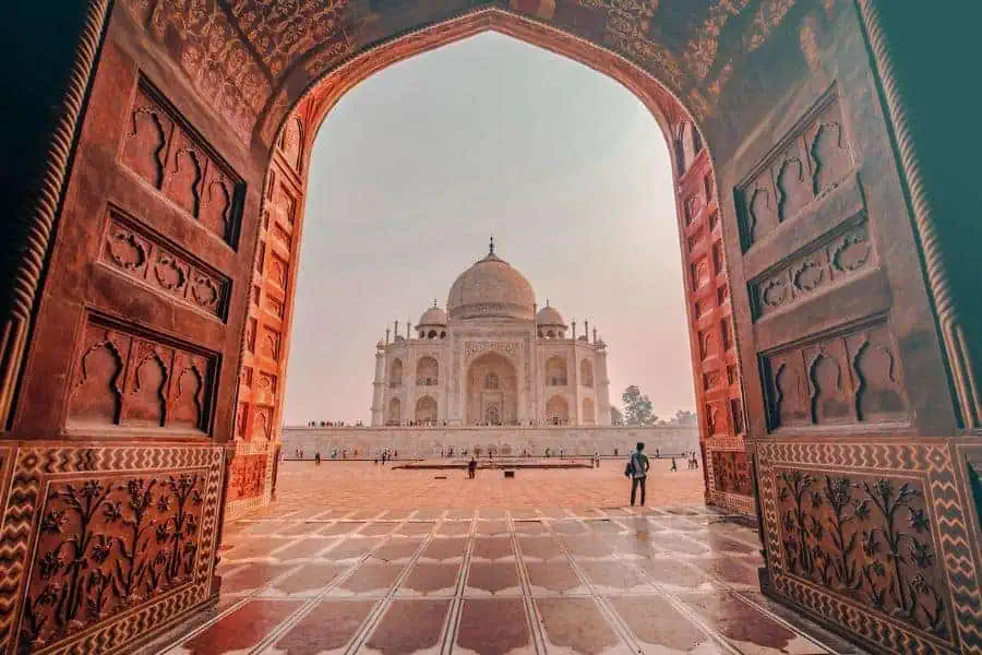 sunrise at taj mahal agra