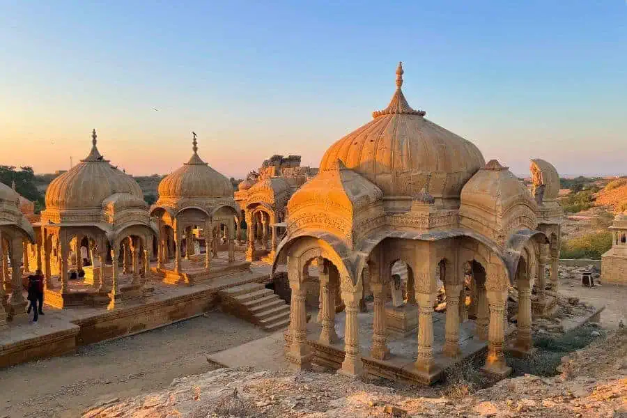 sunset at bada bagh jaisalmer