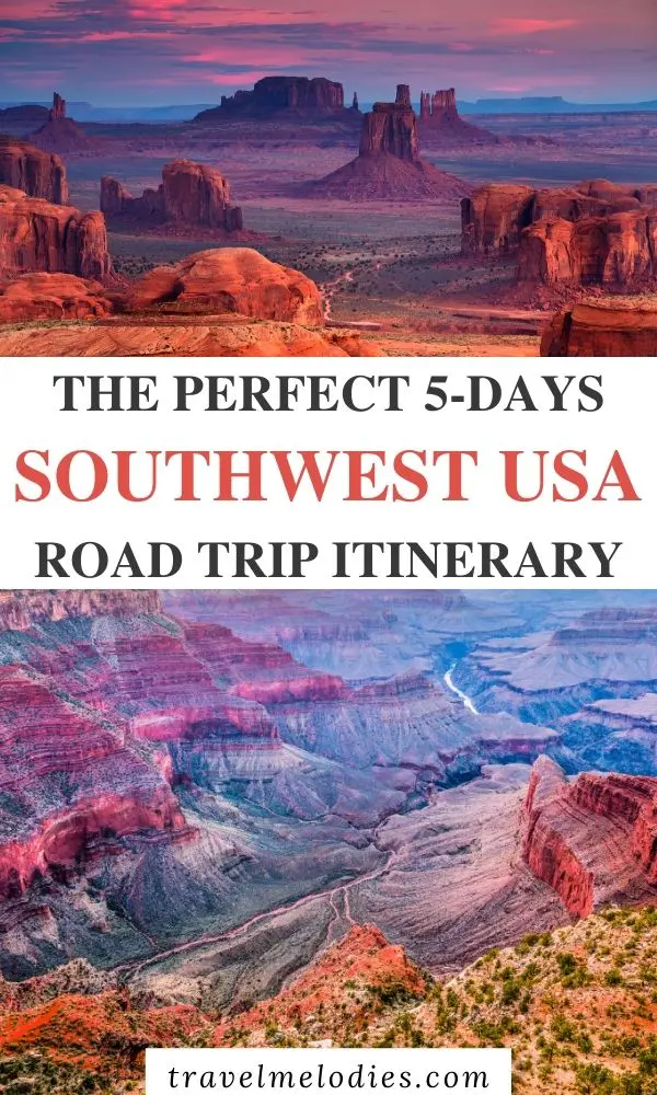 southwest usa road trip pinterest graphic