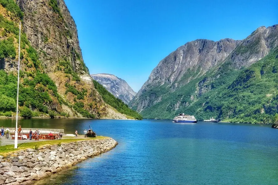 View of Naerofjord from Gudvangen Norway