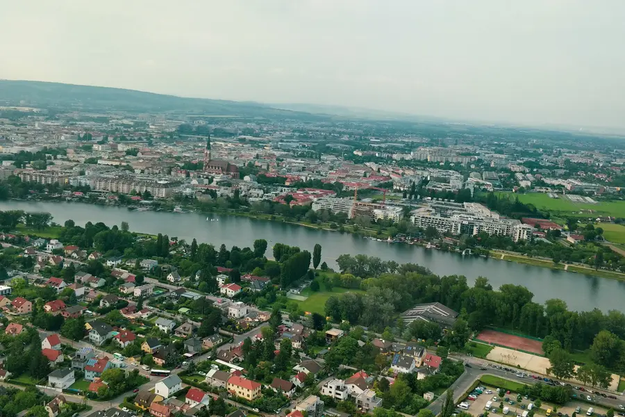 view over vienna from danube tower donauturm