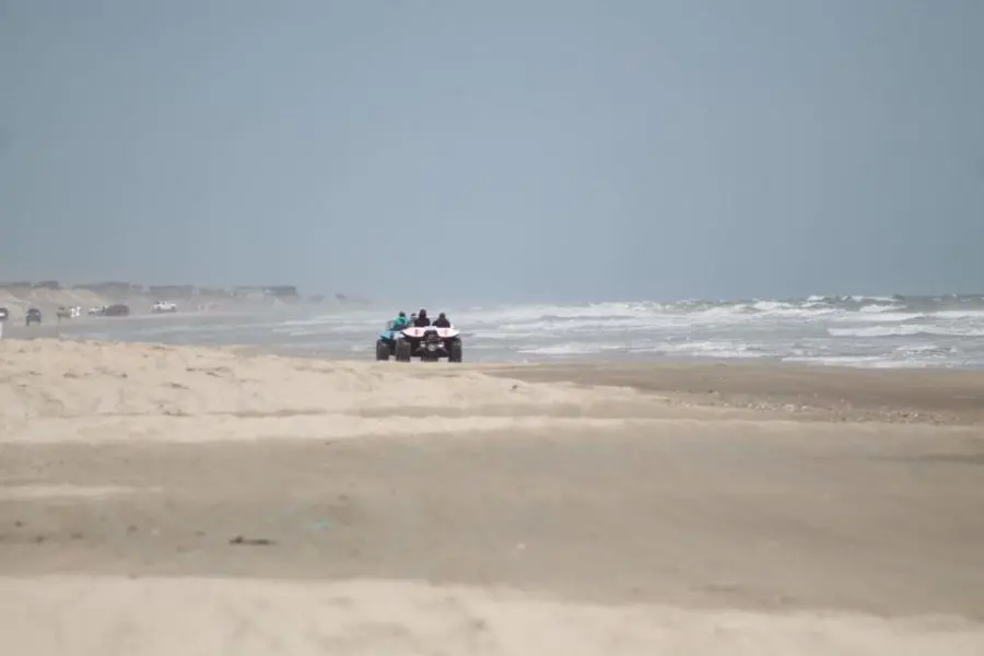 Driving on the Corolla beach Outer Banks NC