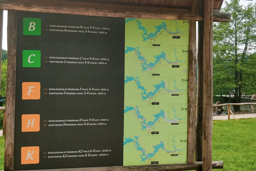 plitvice lakes programs or routes