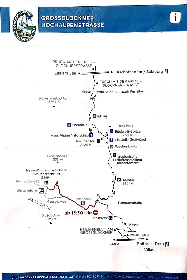 grossglocknar hochalpenstrasse map route planner