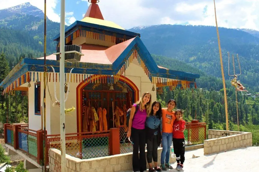 travel the world with kids kasol kheerganga barshaini temple