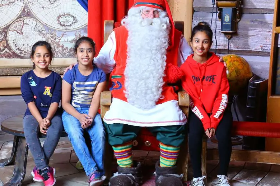 kids met santa claus in santa claus village in rovaniemi finnish lapland