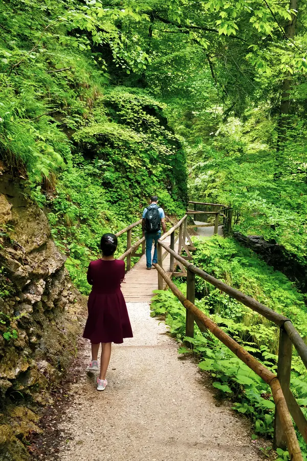 mini-me walking the vintgar gorge bled