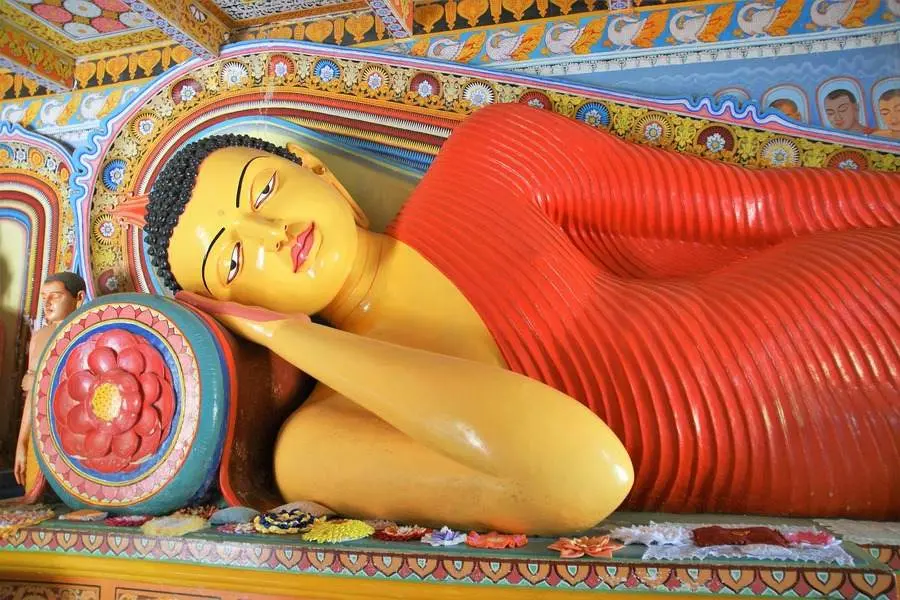 Reclining Buddha statue Isurumuniya Temple Anuradhapura Sri Lanka Travel
