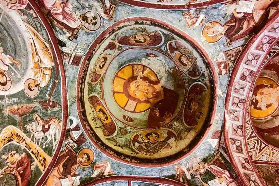 frescoes depicting life of christ in sandal church in goreme open air museum in cappadocia