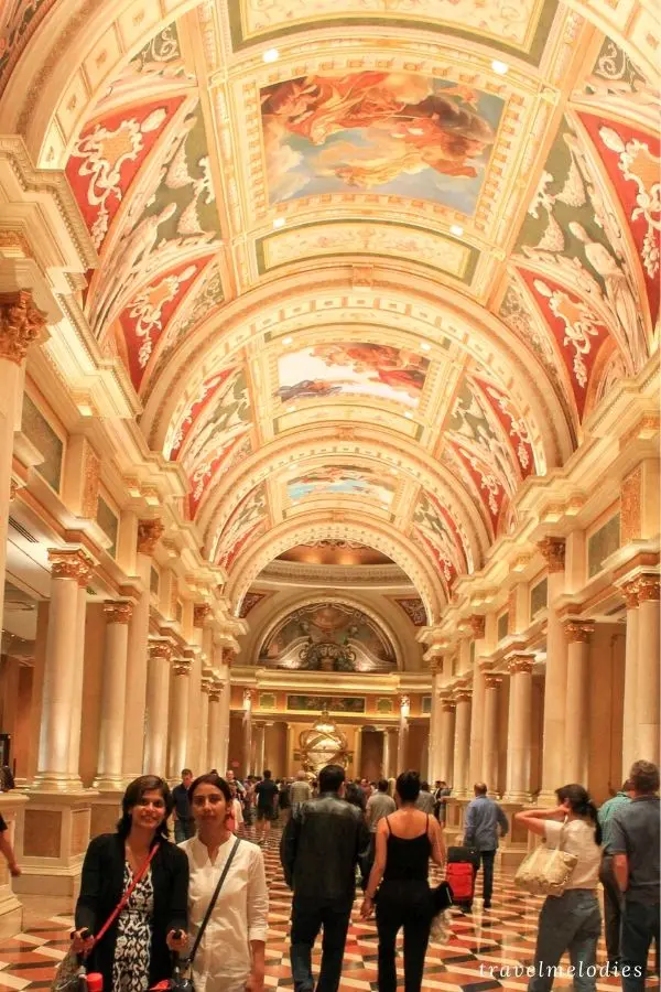 stunning ceiling at the ventian las vegas nevada