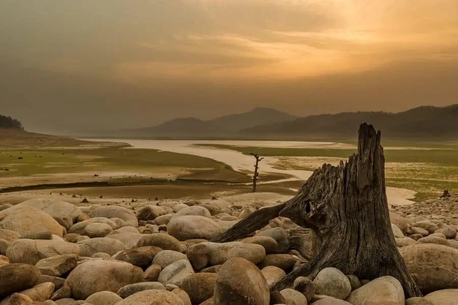 sunset at jim corbett national park ramnagar uttarakhand india