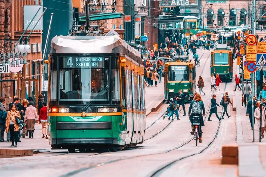 trams in helsinki finland