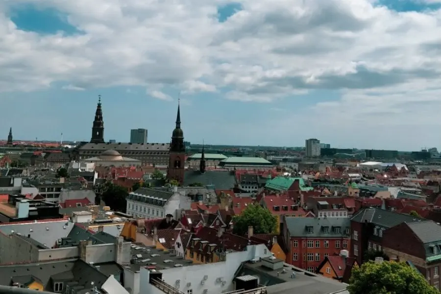 view from the tops of round tower in copenhagen denmark rundetårn