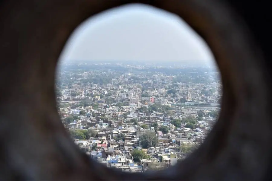 View of Gwalior from man mandir palace in Gwalior fort