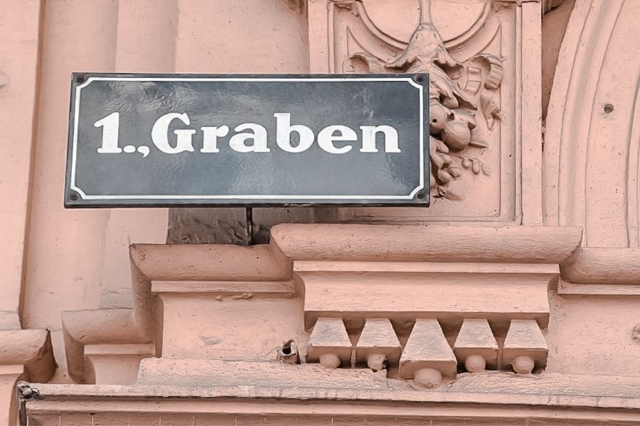 vienna districts street sign graben