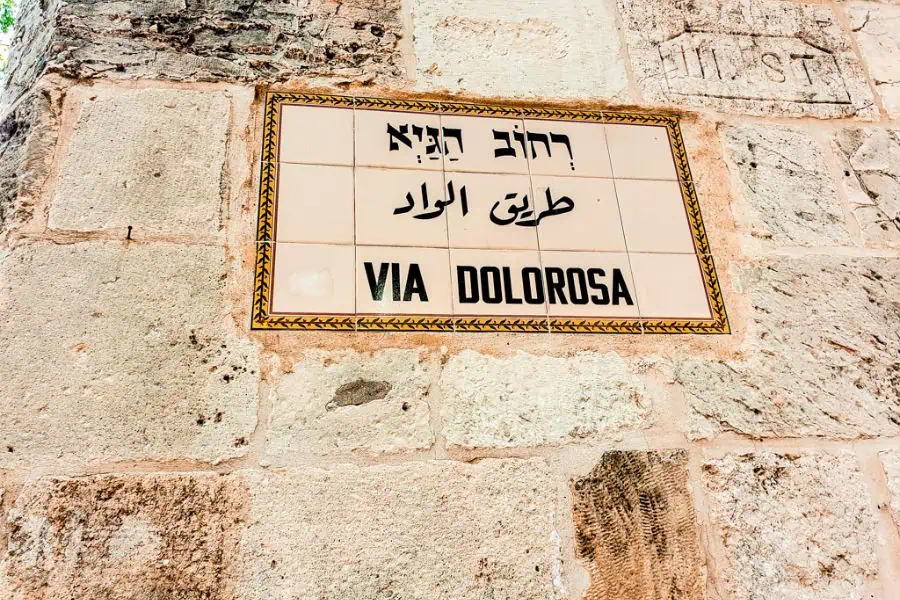 walking the via dolorosa in jerusalem israel